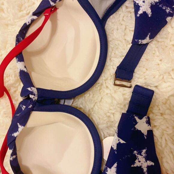 NWT Xhilaration American Flag USA Patriotic Bikini 2 Piece Set M - Picture 4 of 8